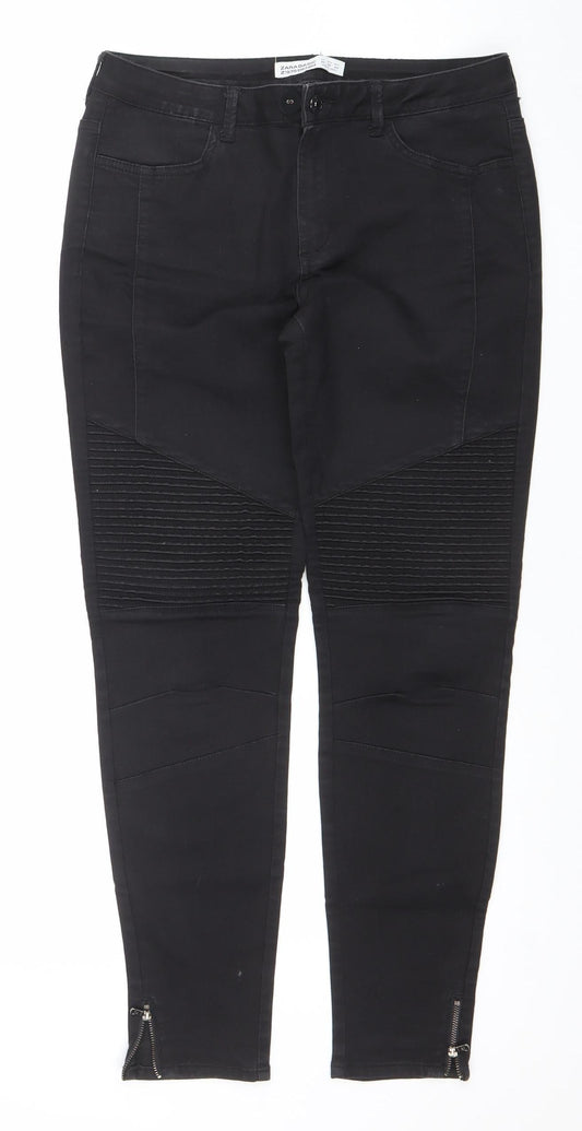 Womens UK Size 10 Zara Basic Slim Fit Skinny Black Jeans