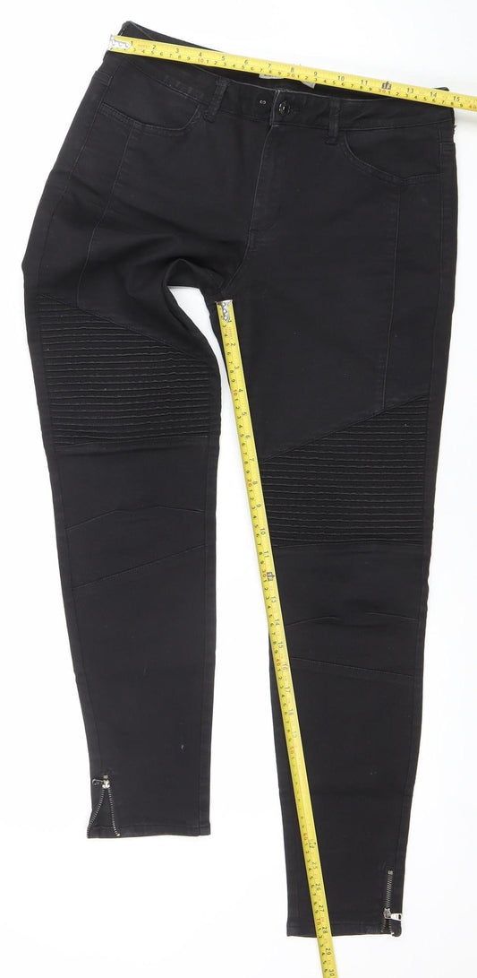 Womens UK Size 10 Zara Basic Slim Fit Skinny Black Jeans