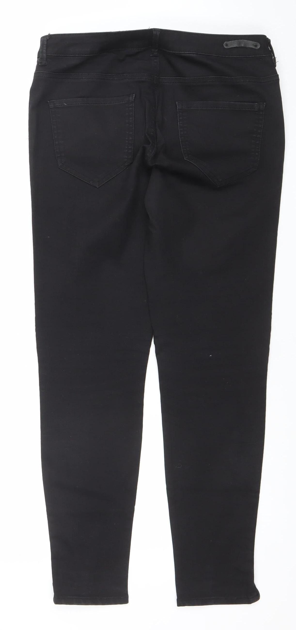 Womens UK Size 10 Zara Basic Slim Fit Skinny Black Jeans