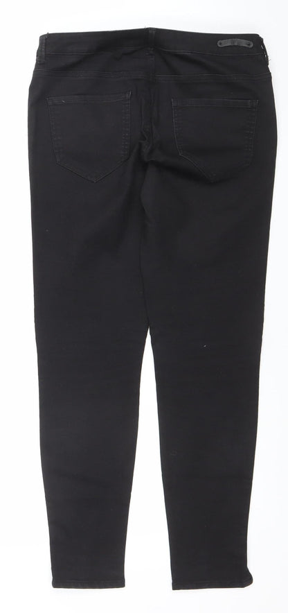 Womens UK Size 10 Zara Basic Slim Fit Skinny Black Jeans