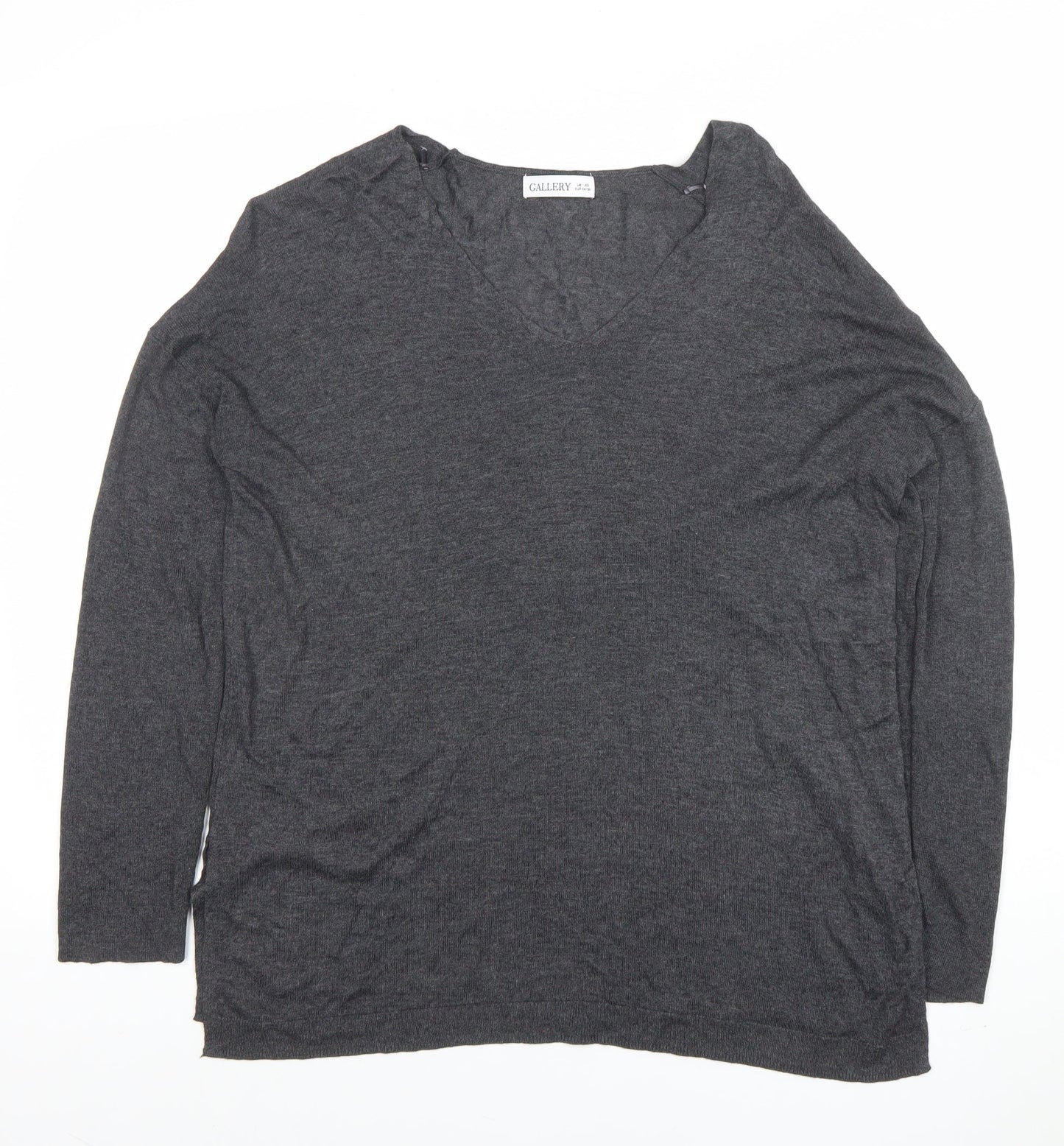 Womens UK Size XS Gallery Grey Basic T-Shirt
