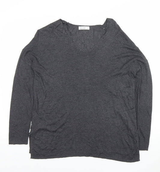 Womens UK Size XS Gallery Grey Basic T-Shirt