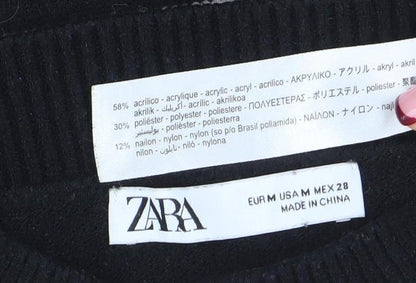 Womens UK Size 10 Zara Black Pullover Jumper