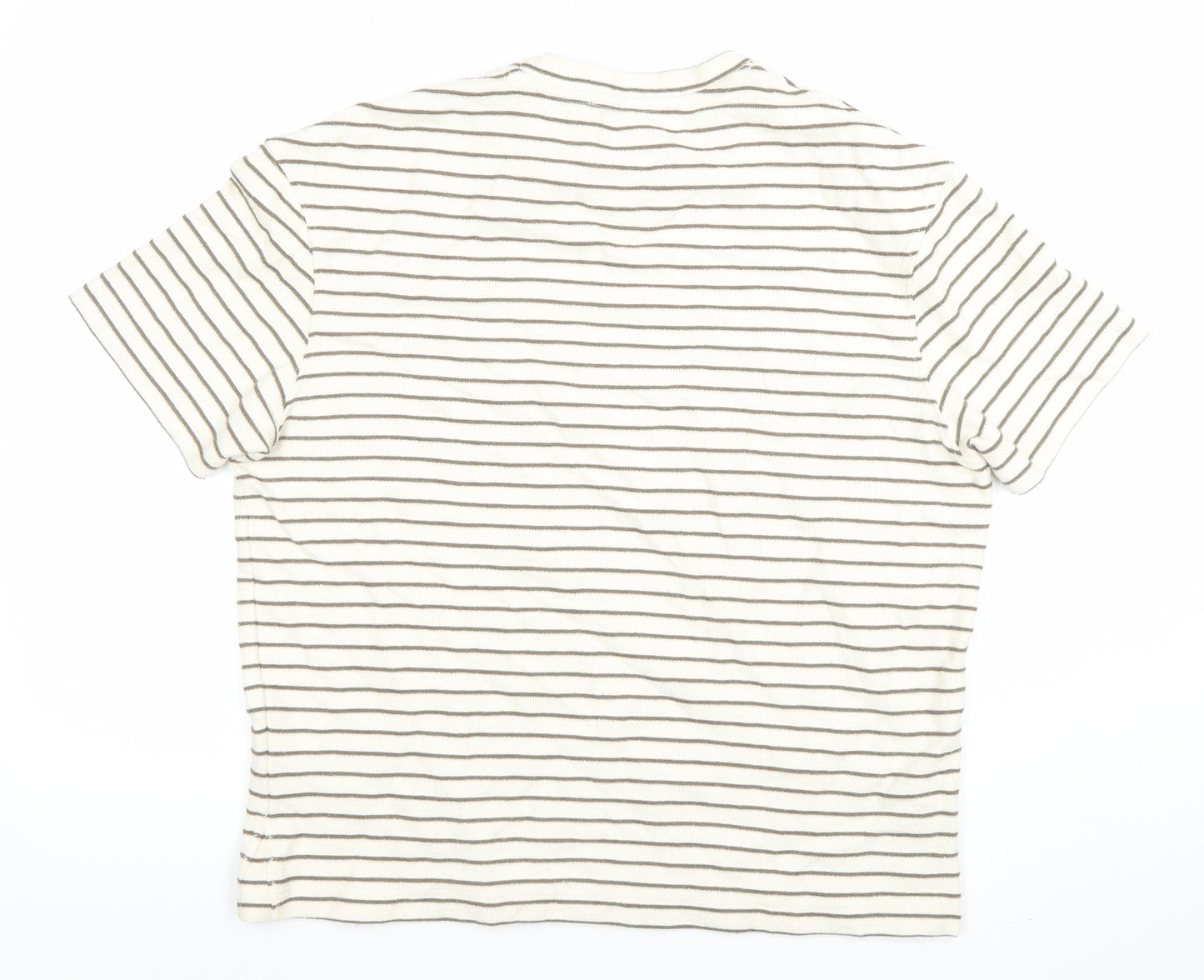 Womens UK Size S Zara Ivory Basic T-Shirt