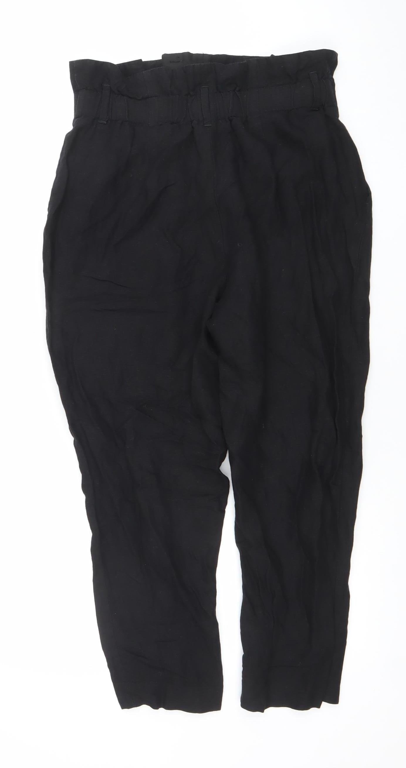 Womens UK Size 10 H&M Regular Fit Casual Travel Black Trousers