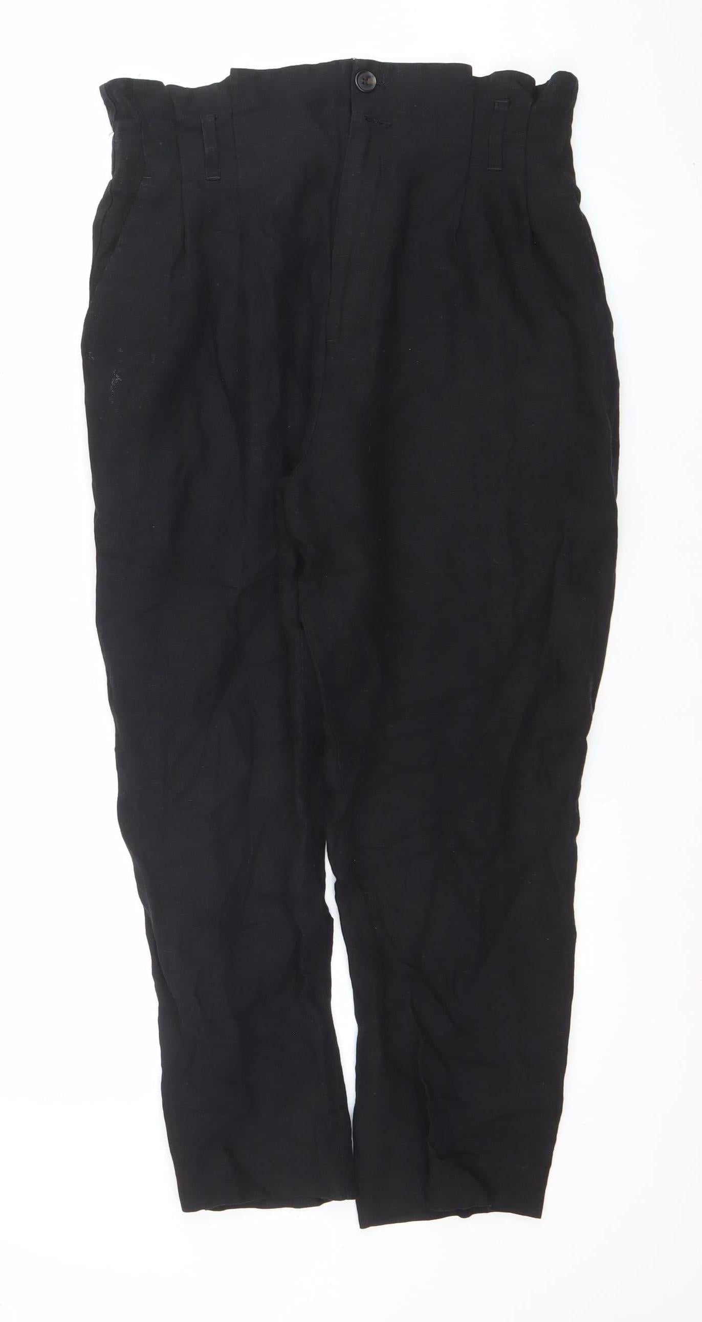 Womens UK Size 10 H&M Regular Fit Casual Travel Black Trousers