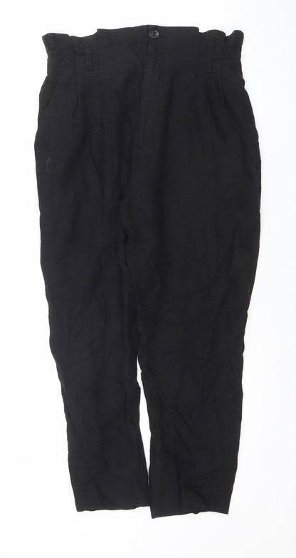 Womens UK Size 10 H&M Regular Fit Casual Travel Black Trousers