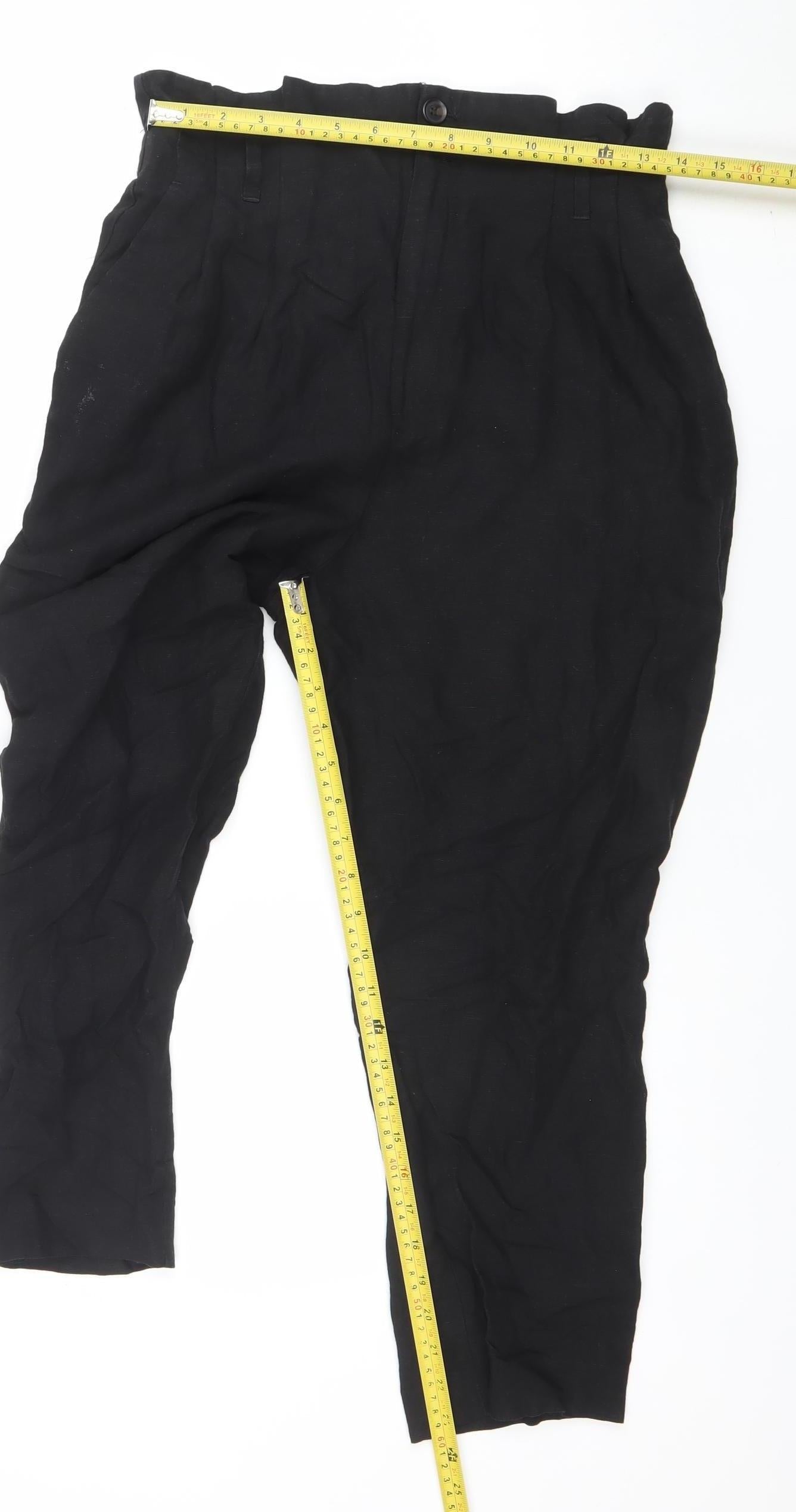 Womens UK Size 10 H&M Regular Fit Casual Travel Black Trousers