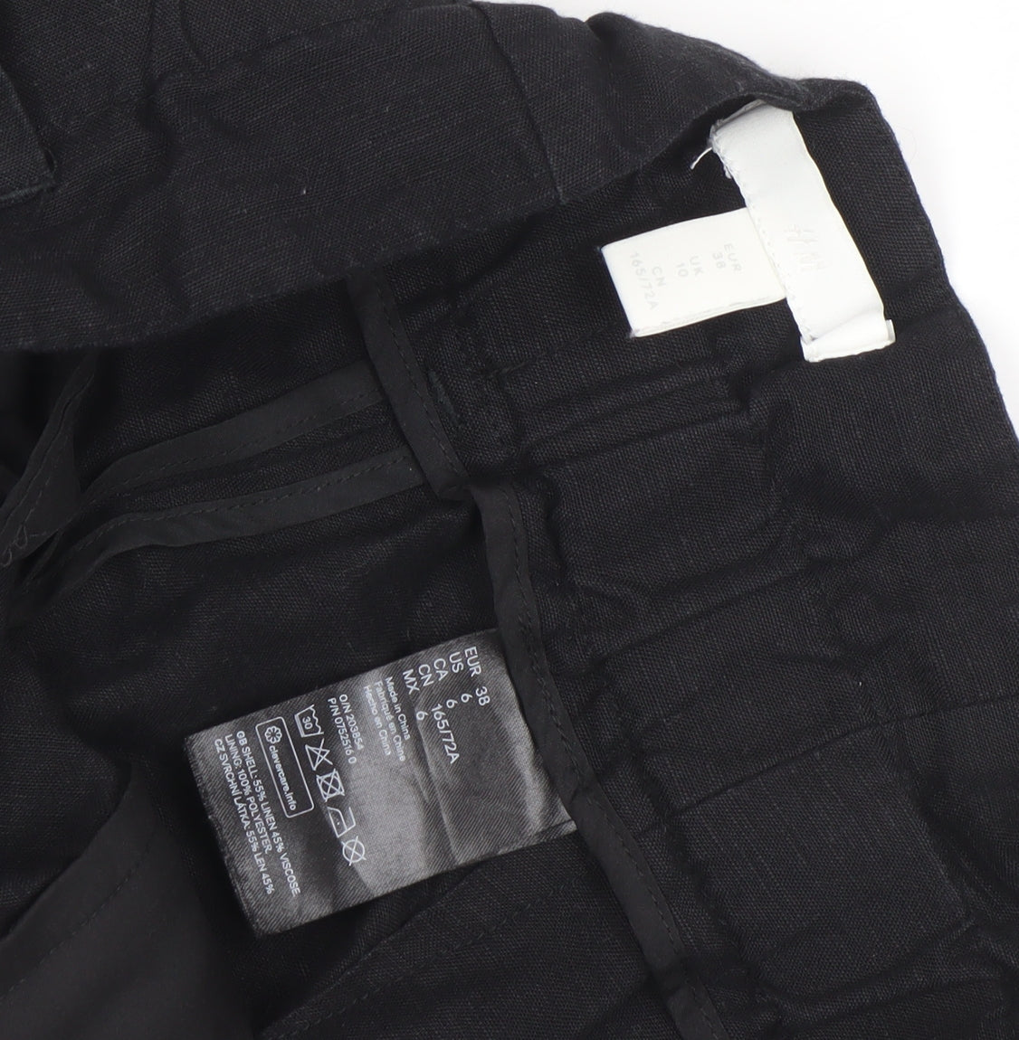 Womens UK Size 10 H&M Regular Fit Casual Travel Black Trousers