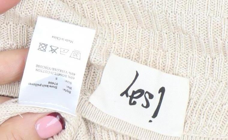 Womens UK Size S Isay Beige Pullover Jumper