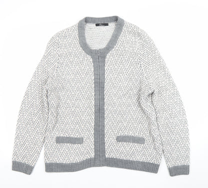 Womens UK Size L BN Collection Grey Cardigan Jumper