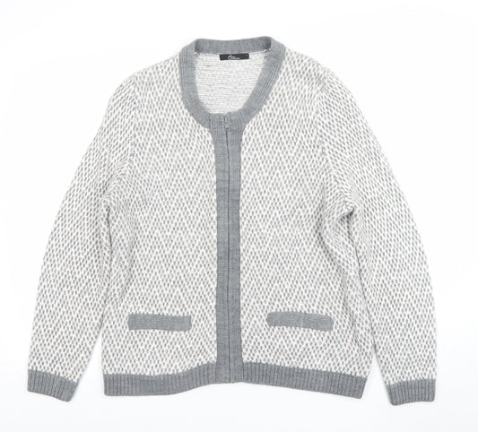 Womens UK Size L BN Collection Grey Cardigan Jumper