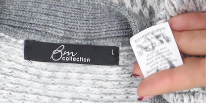 Womens UK Size L BN Collection Grey Cardigan Jumper