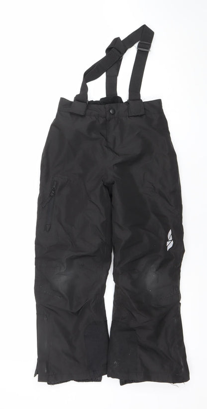 Crivit Boys Black 7 Years Snow Pants Waterproof Insulated Adjustable