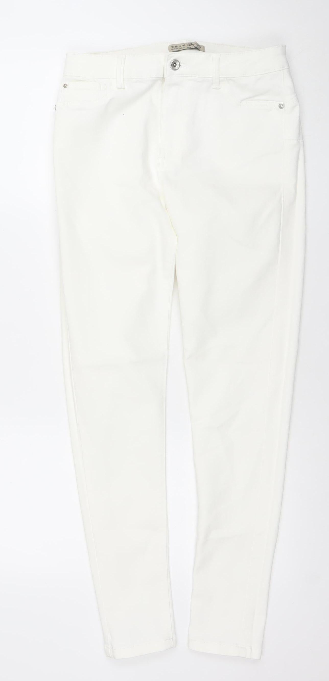Womens UK Size 10 Denim Co. Slim Fit Skinny White Jeans