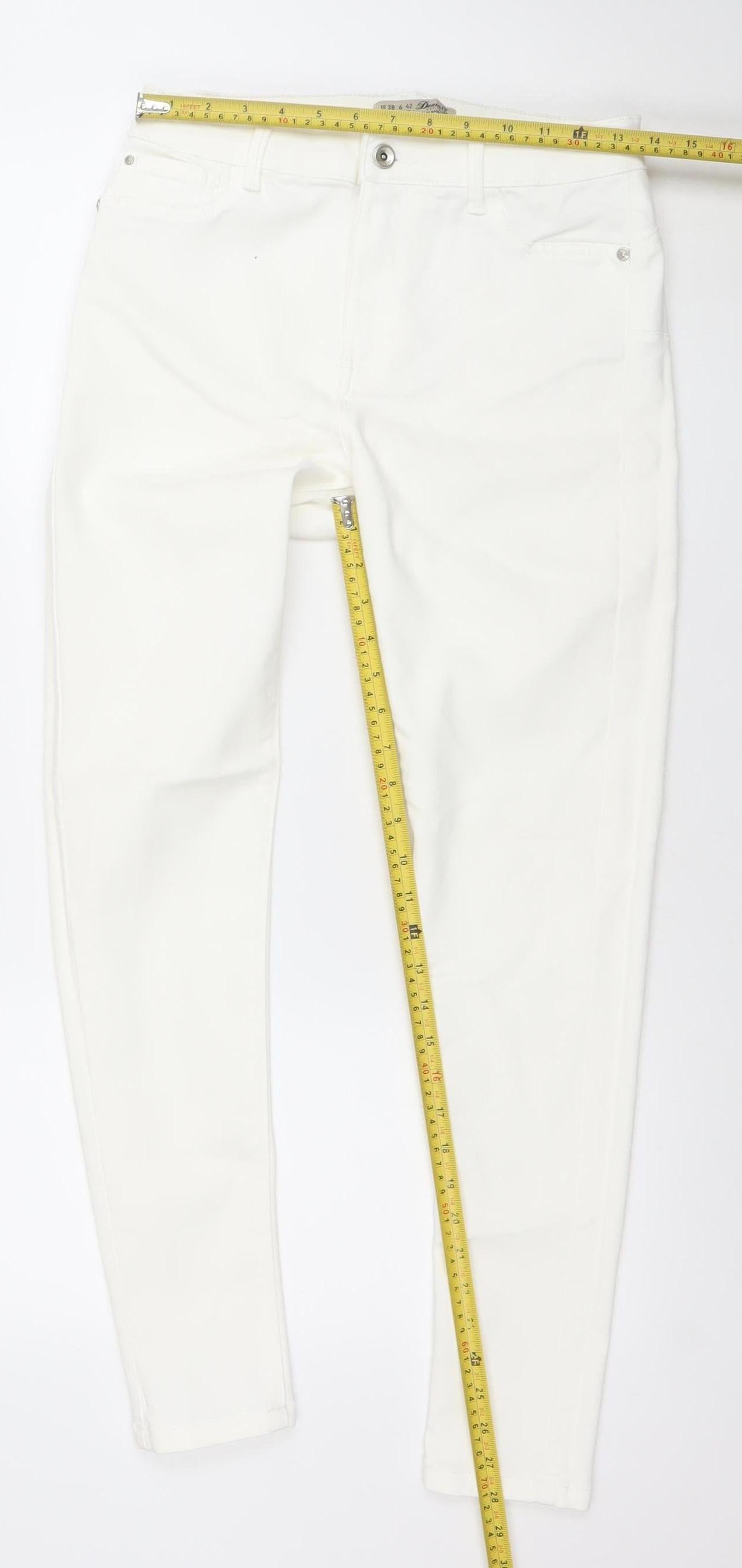 Womens UK Size 10 Denim Co. Slim Fit Skinny White Jeans