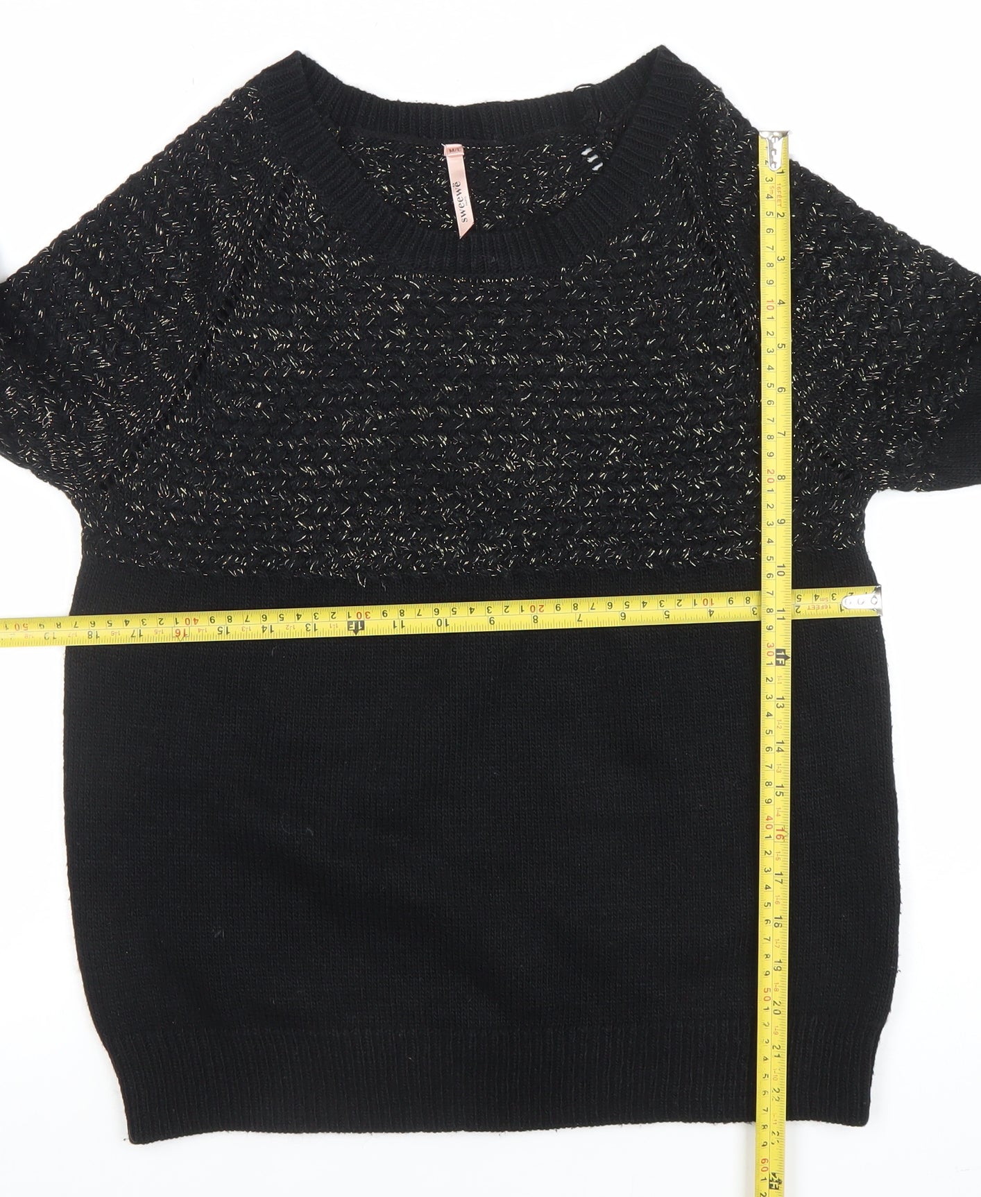 Womens UK Size M Sweewe Paris Black Pullover Jumper