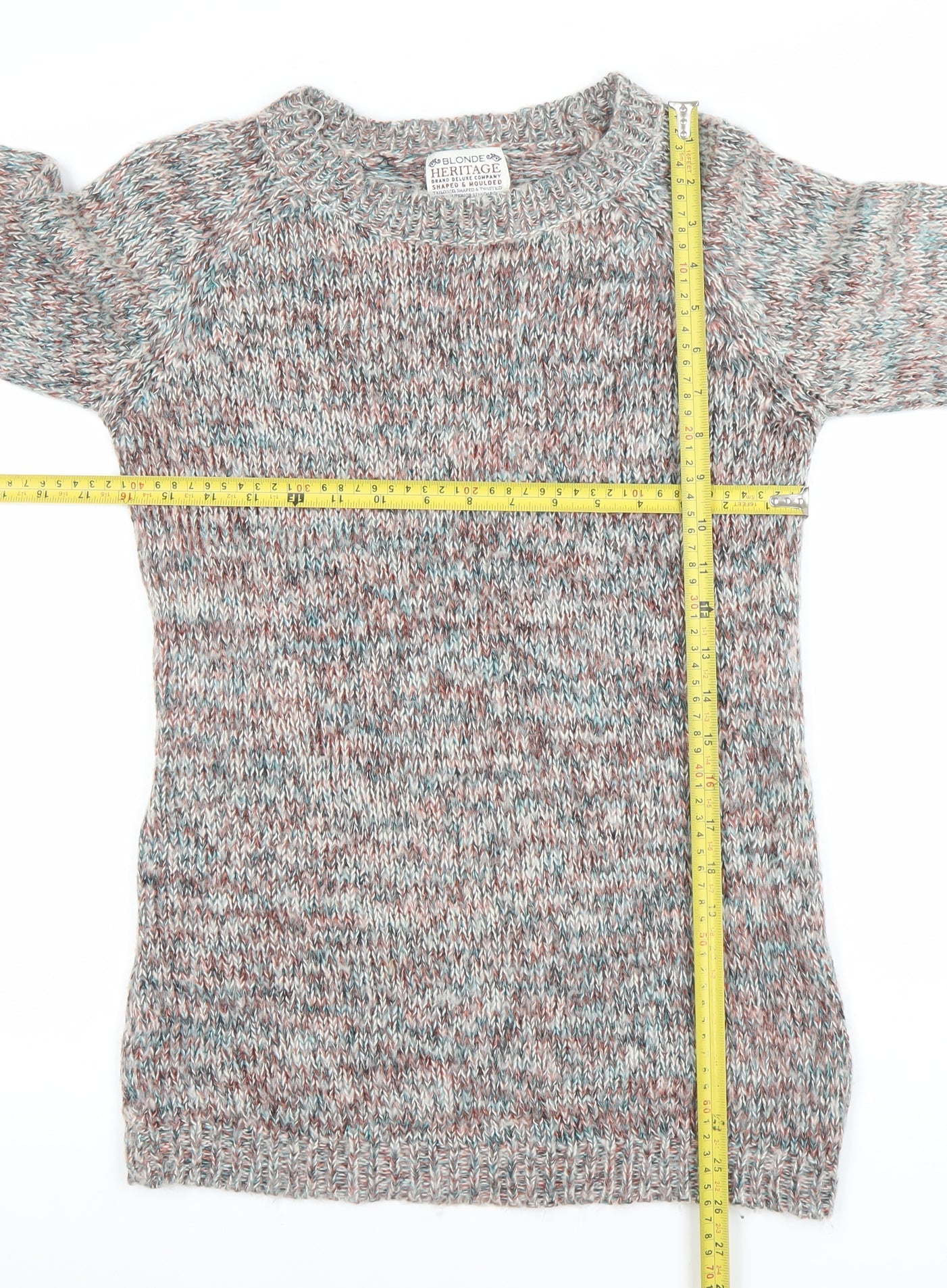 Womens UK Size 10 Blonde Heritage Multicoloured Pullover Jumper