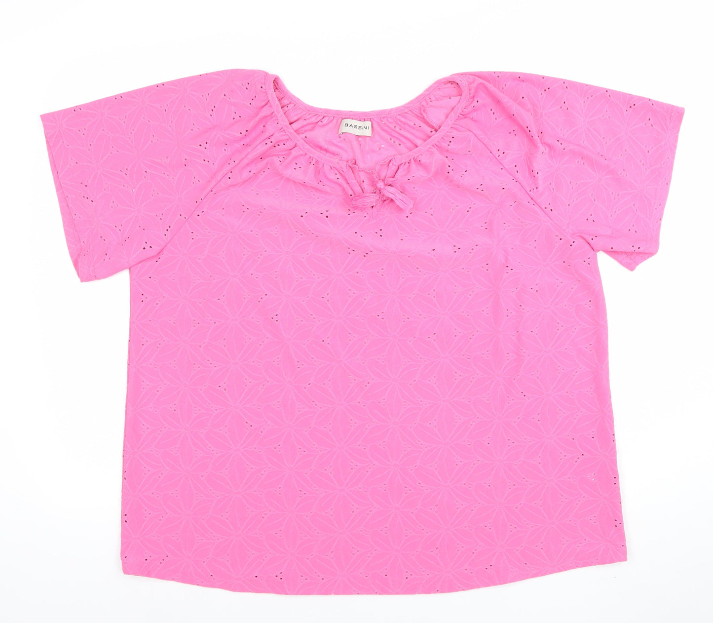 Womens UK Size 16 BASSINI Pink Tunic Blouse
