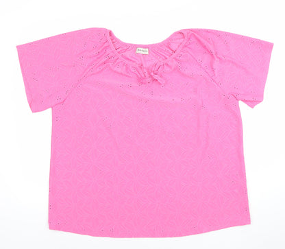 Womens UK Size 16 BASSINI Pink Tunic Blouse