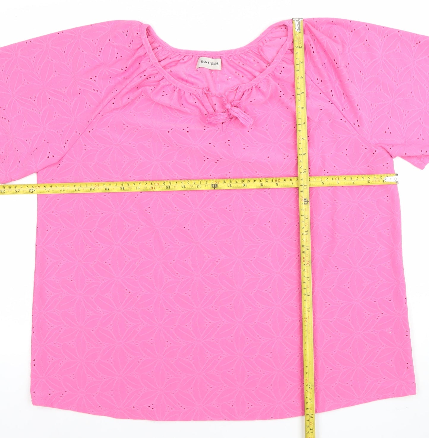 Womens UK Size 16 BASSINI Pink Tunic Blouse
