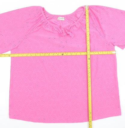 Womens UK Size 16 BASSINI Pink Tunic Blouse
