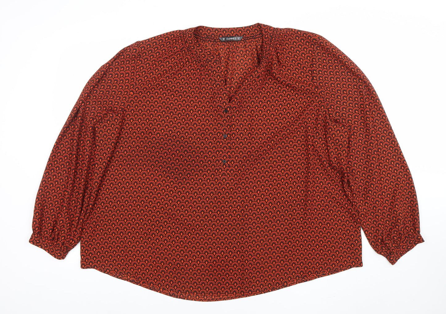 Womens UK Size XL Dunnes Orange Tunic Blouse