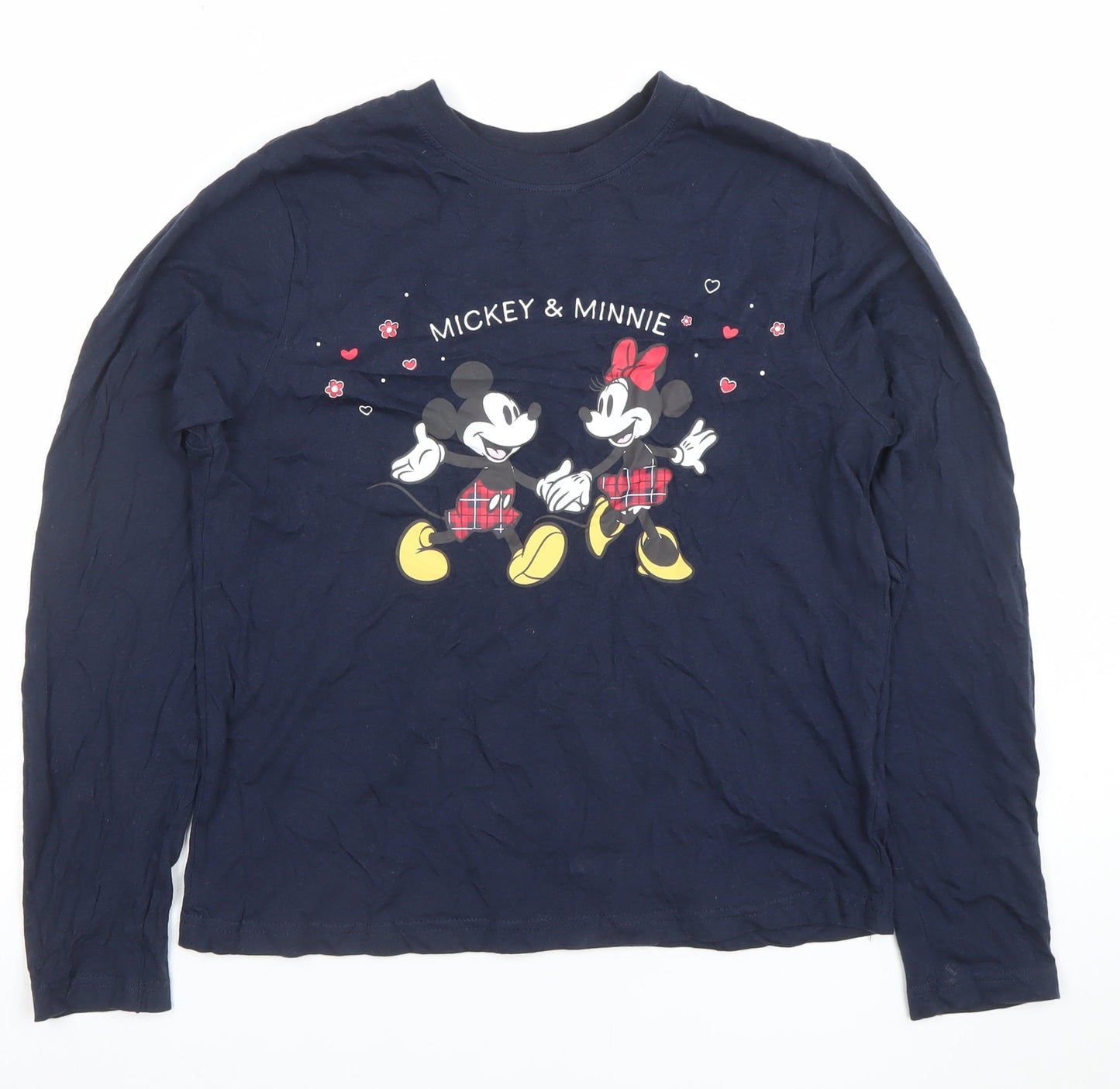Womens UK Size XS Disney Blue Basic T-Shirt