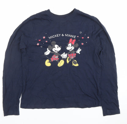 Womens UK Size XS Disney Blue Basic T-Shirt