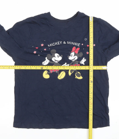 Womens UK Size XS Disney Blue Basic T-Shirt