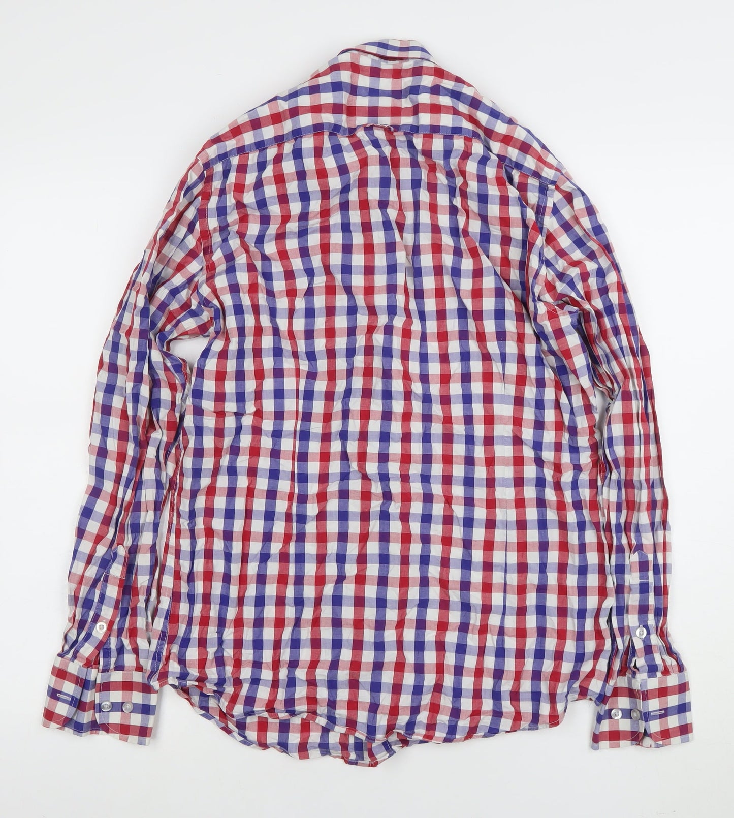Gianni Feraud Men's Multicoloured Check Cotton Long Sleeve Shirt Size 16