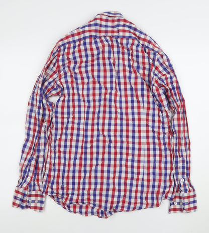 Gianni Feraud Men's Multicoloured Check Cotton Long Sleeve Shirt Size 16