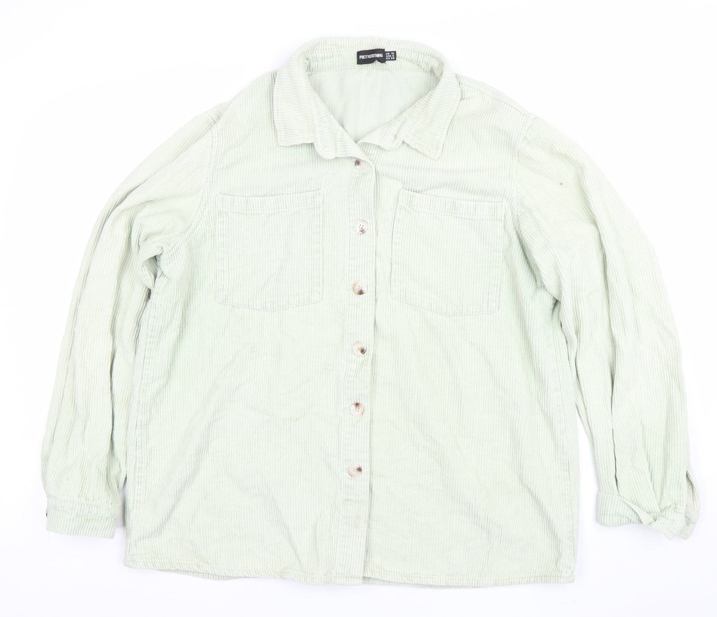 Womens UK Size 10 PRETTYLITTLETHING Green Basic Jacket