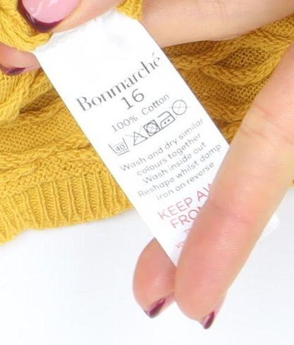 Womens UK Size 16 Bonmarché Yellow Pullover Jumper