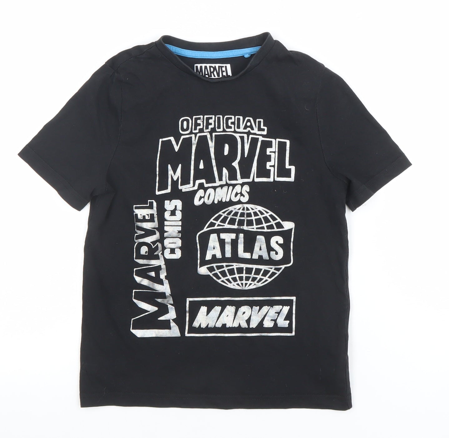 Boys UK Size 5-6 Years Marvel Black Basic T-Shirt