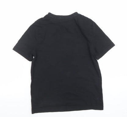 Boys UK Size 5-6 Years Marvel Black Basic T-Shirt