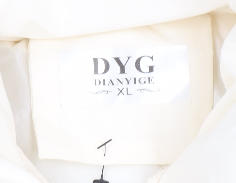 Womens UK Size XL DYG Ivory Puffer Jacket