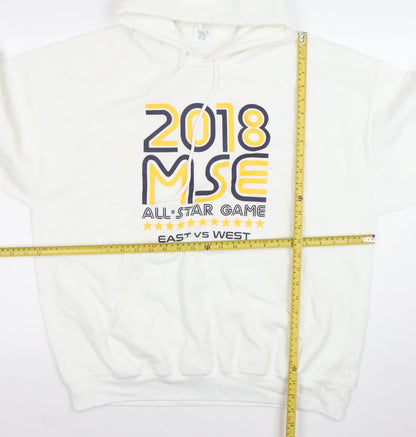 Mens UK Size XL Gildan White Pullover Hoodie