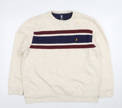 Mens UK Size XL IZOD Beige Pullover Sweatshirt