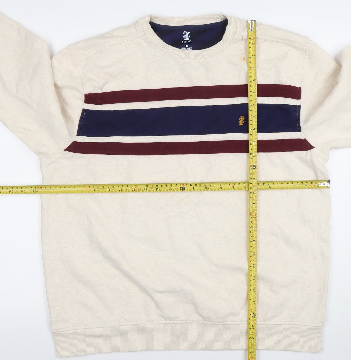 Mens UK Size XL IZOD Beige Pullover Sweatshirt