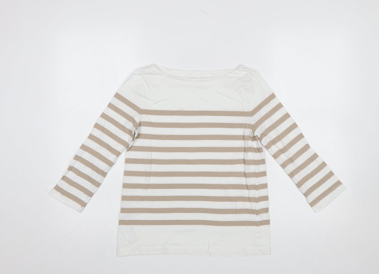 Womens UK Size S MNG Beige Basic T-Shirt