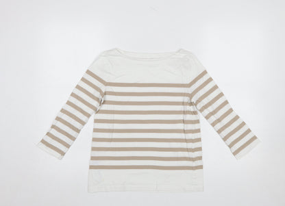 Womens UK Size S MNG Beige Basic T-Shirt