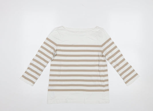 Womens UK Size S MNG Beige Basic T-Shirt
