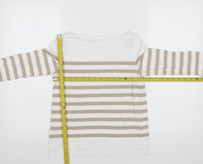 Womens UK Size S MNG Beige Basic T-Shirt