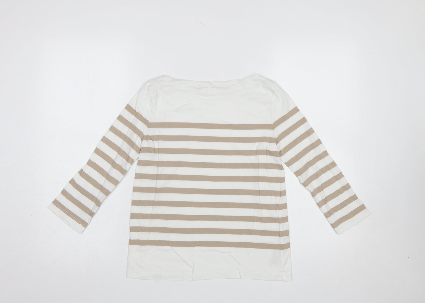 Womens UK Size S MNG Beige Basic T-Shirt
