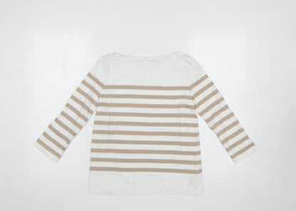 Womens UK Size S MNG Beige Basic T-Shirt