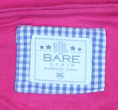 Womens UK Size 2XL Bare Denim Pink Basic T-Shirt