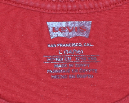 Levi's Boys Red Logo Graphic Cotton T-Shirt Size 14 Years