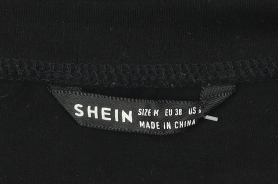 Womens UK Size 10 SheIn Black Basic T-Shirt