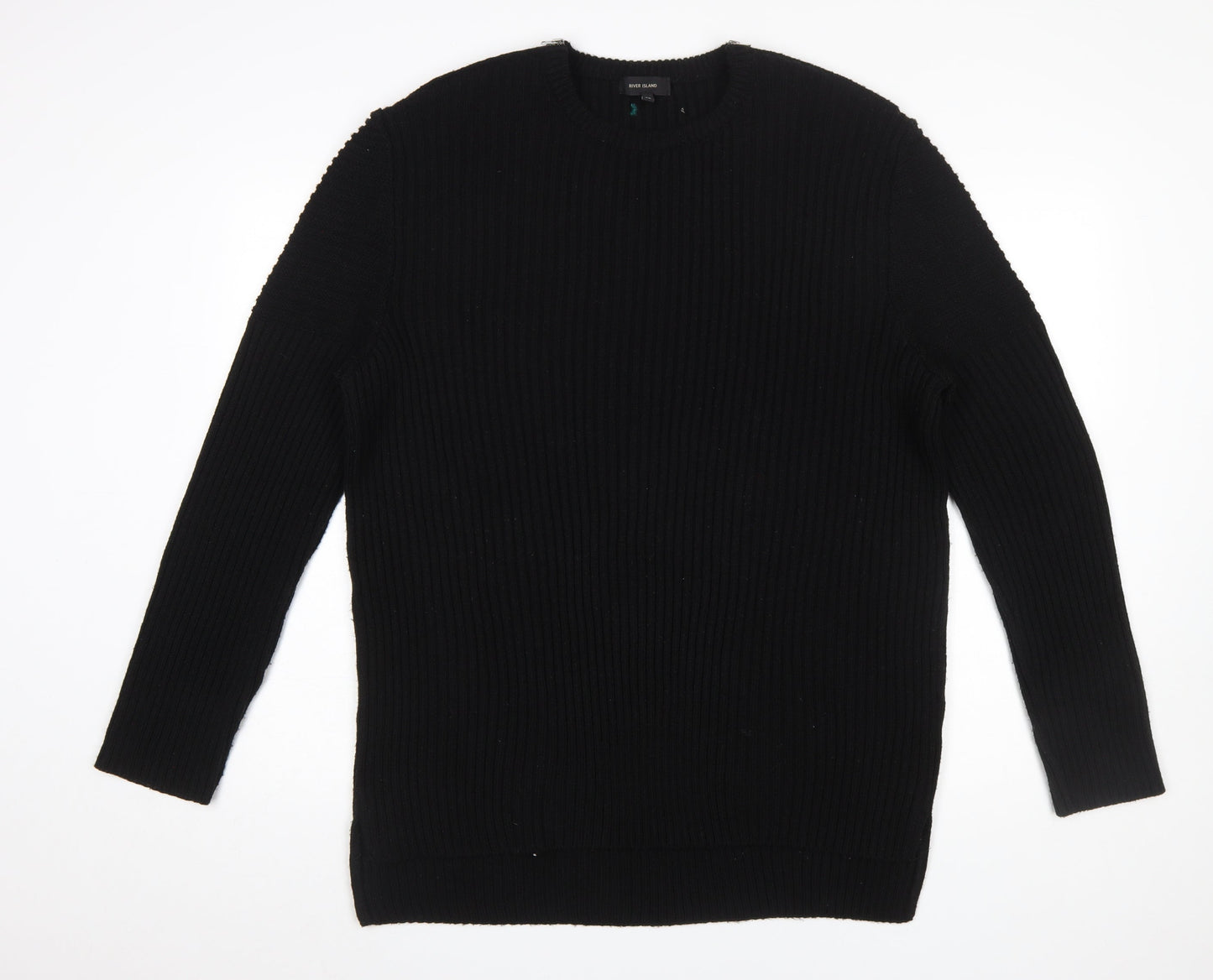 Mens UK Size XL River Island Black Pullover Jumper